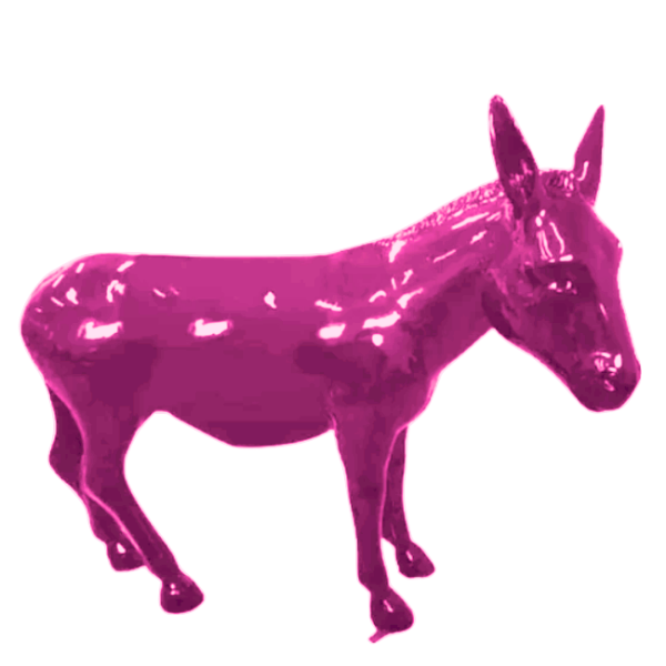 Sculpture Âne XXL en Résine 160 cm Rose Fuchsia – ZooFactory