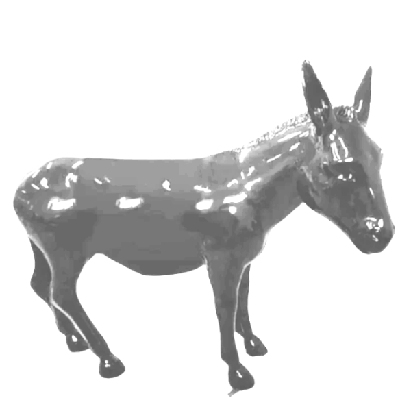 Sculpture Âne XXL en Résine 160 cm Gris – ZooFactory