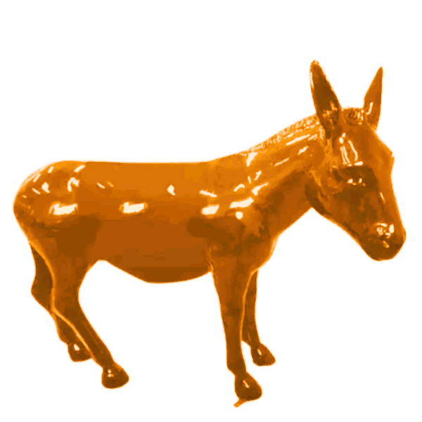 Sculpture Âne XXL en Résine 160 cm Orange – ZooFactory