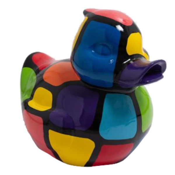 Sculpture Canard Multicolore 65 cm en Résine – ZooFactory