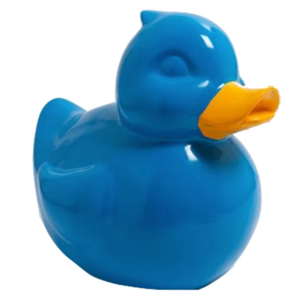 Sculpture Canard en Résine 65 cm Bleu Bec Jaune – ZooFactory