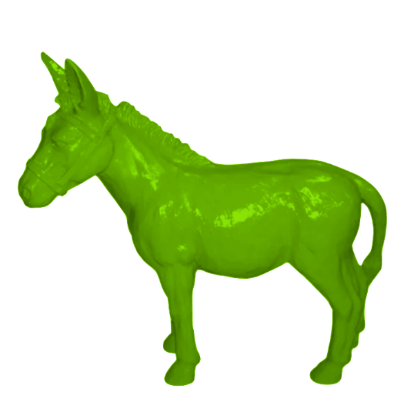 Sculpture Âne Grande 95 cm en Résine Vert Pomme – ZooFactory