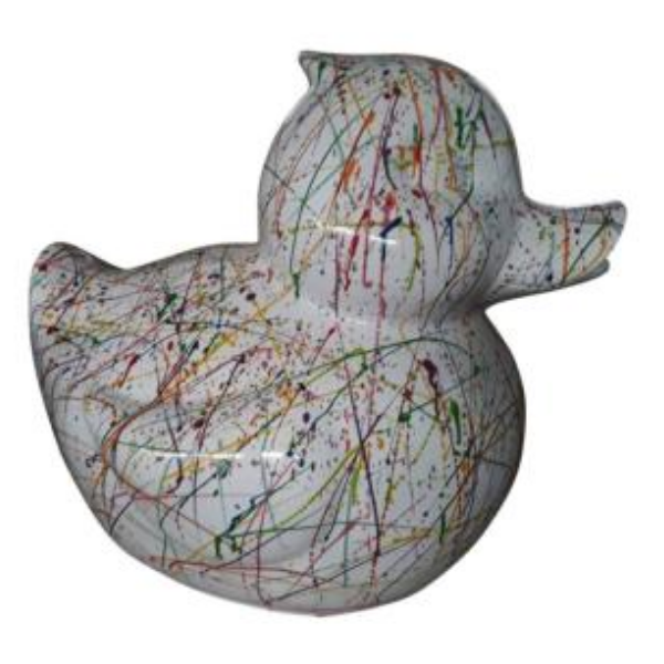 Sculpture Canard en Résine 65 cm Blanc Graffiti – ZooFactory
