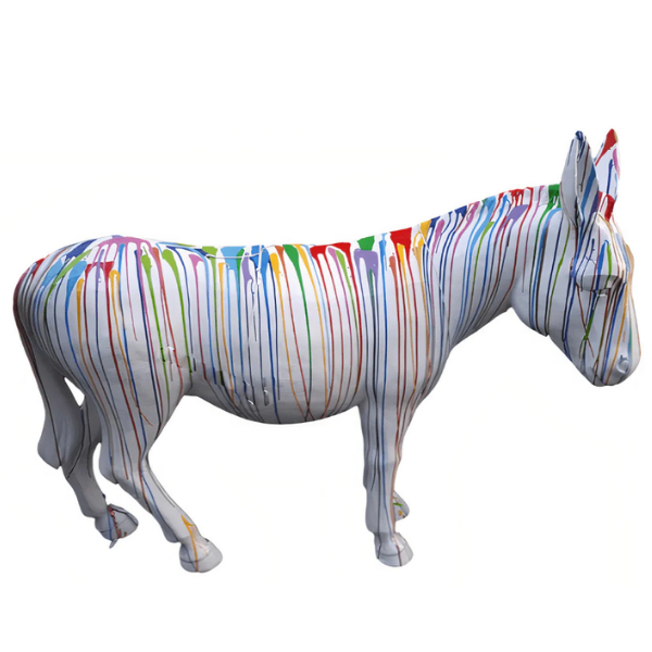 Sculpture Âne XXL en Résine 160 cm Multicolore – ZooFactory