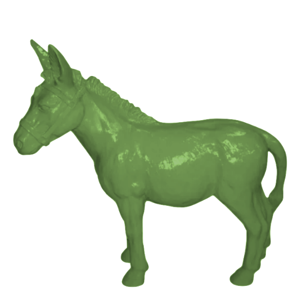 Sculpture Âne Grande Taille en Résine Vert Kaki 95 cm – ZooFactory