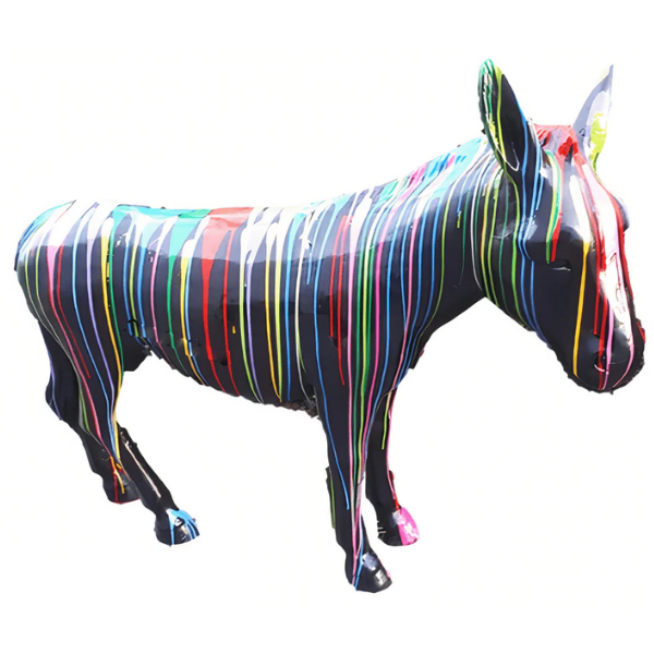 Sculpture Âne XXL en Résine 160 cm Multicolore – ZooFactory