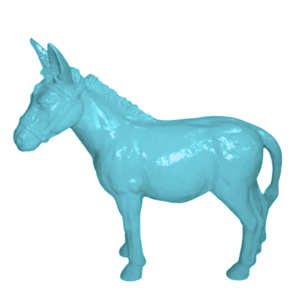 Sculpture Âne Grande 95 cm en Résine Bleu Ciel – ZooFactory
