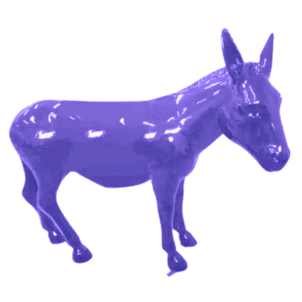 StatueÂne XXL en Résine 160 cm Violet Brillant – ZooFactory