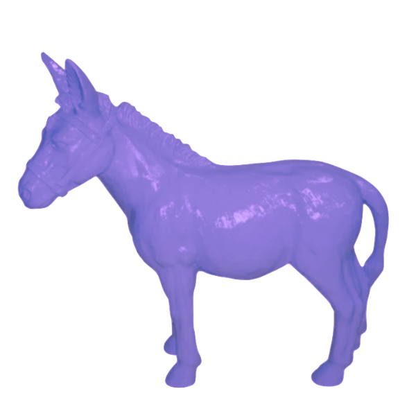 Sculpture Âne Grande 95 cm Résine Violet – ZooFactory