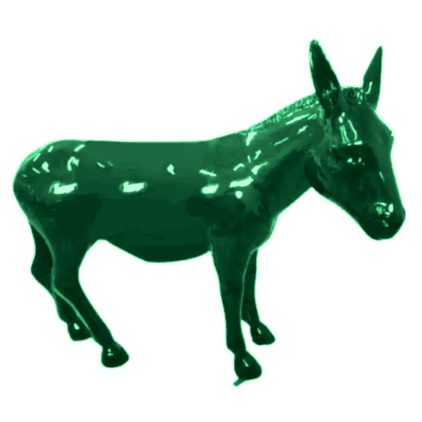 Sculpture Âne XXL en Résine 160 cm Vert Brillant – ZooFactory
