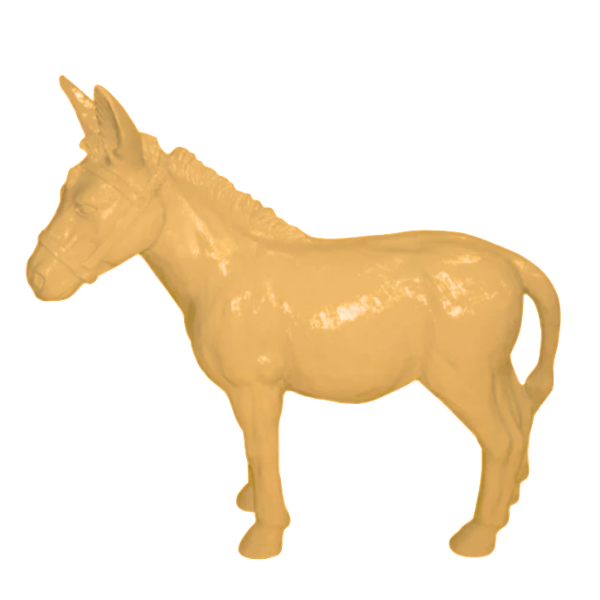 Sculpture Âne Grande 95 cm Résine Jaune – ZooFactory