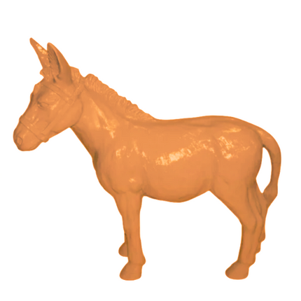 StatueÂne Grande 95 cm en Résine Orange Brillant – ZooFactory