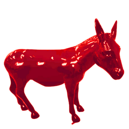 StatueÂne XXL en Résine 160 cm Rouge Brillant – ZooFactory