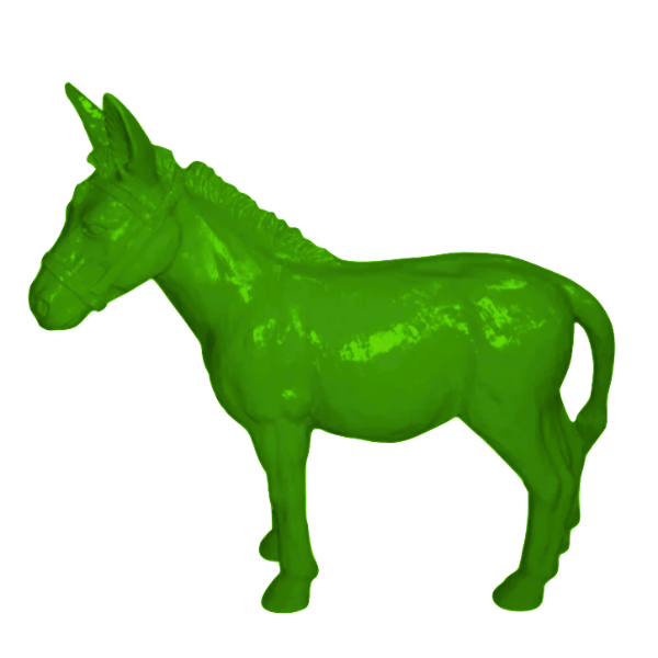 Sculpture Âne Grande 95 cm en Résine Verte – ZooFactory