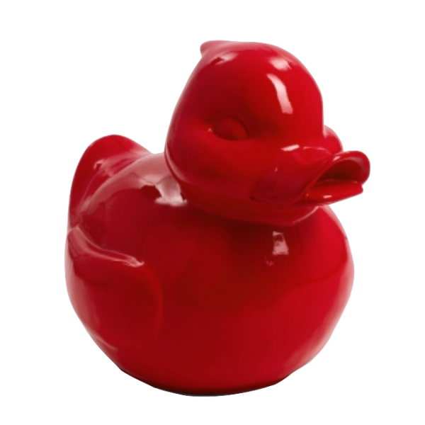 Sculpture Canard en Résine 65 cm Rouge Intense – ZooFactory