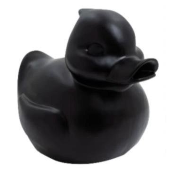 StatueCanard en Résine 65 cm Noir Mat – ZooFactory