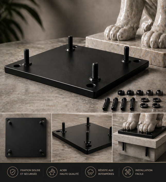 Platines de Fixation en Acier pour Statues en Résine – ZooFactory