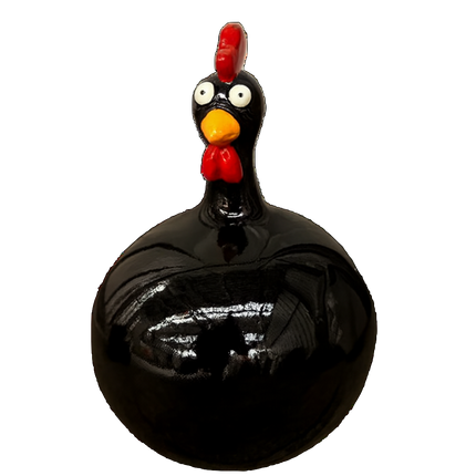 StatuePoule Noire 40 cm en Résine – ZooFactory