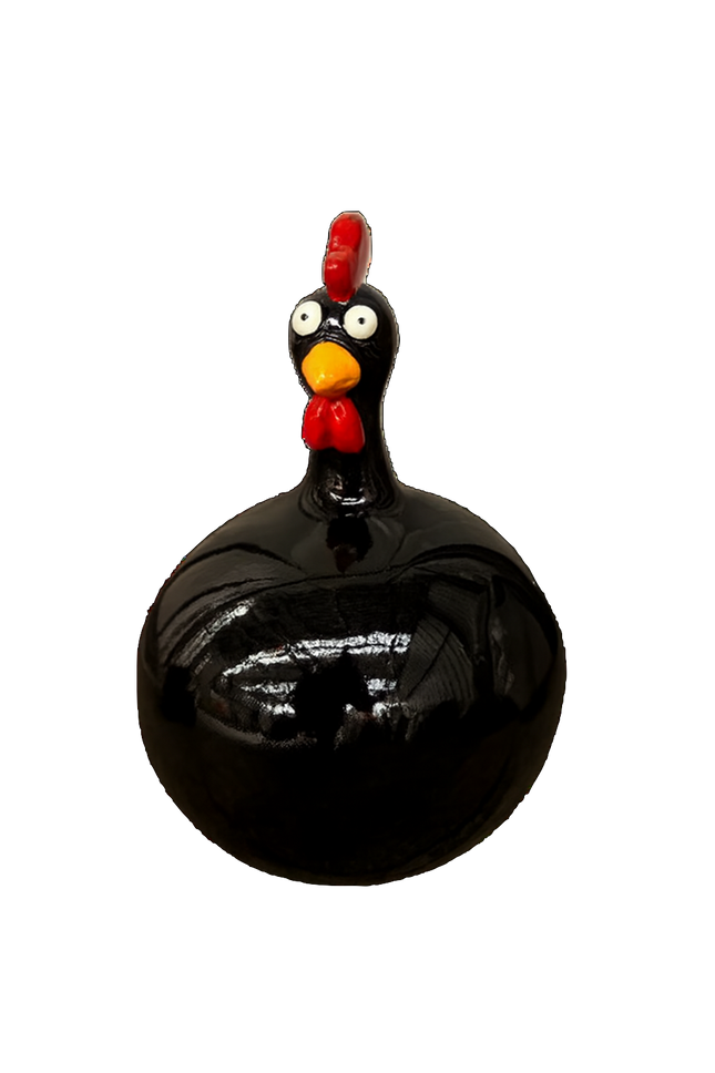 StatuePoule Noire 40 cm en Résine – ZooFactory