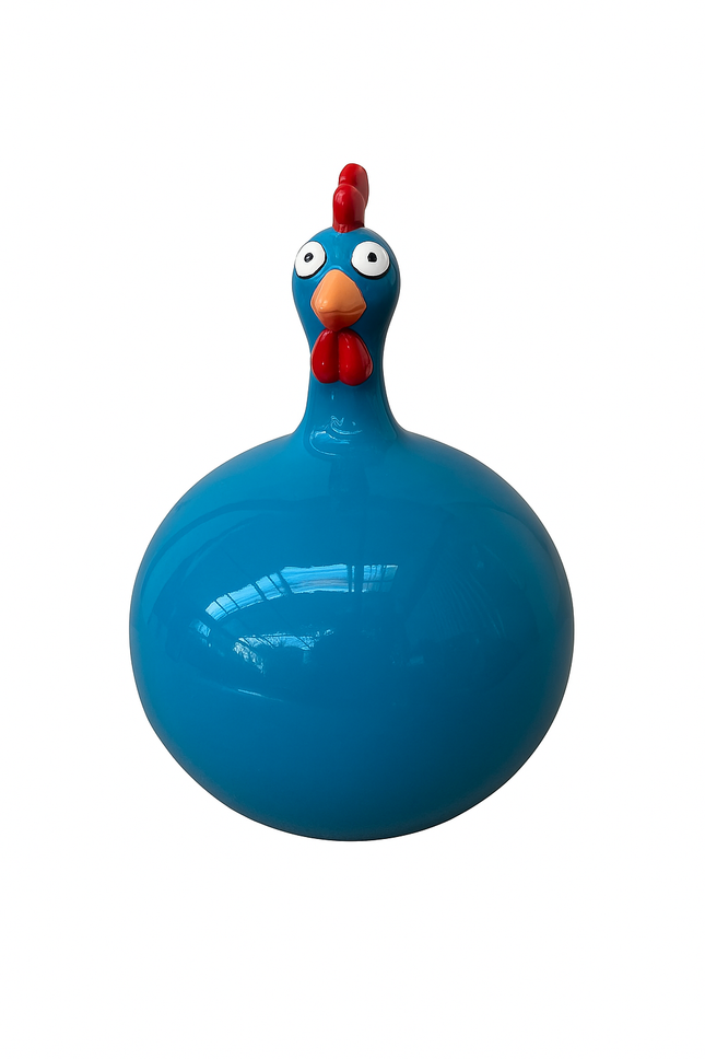 StatuePoule Bleue 60 cm en Résine – ZooFactory