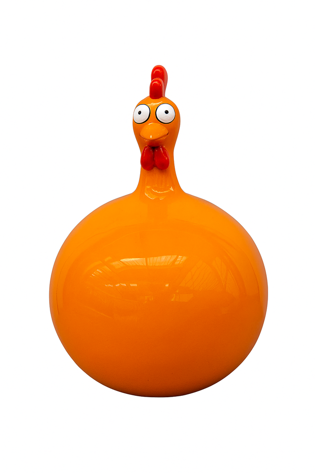 StatuePoule 60 cm Résine Orange – ZooFactory