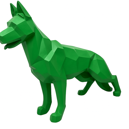 StatueXXL Berger Allemand Origami 120 cm Résine Verte – ZooFactory