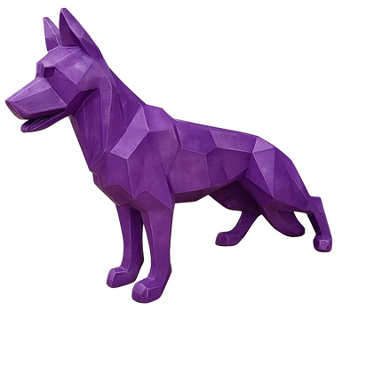 StatueChien Berger Allemand XXL 120 cm Résine Violet – ZooFactory
