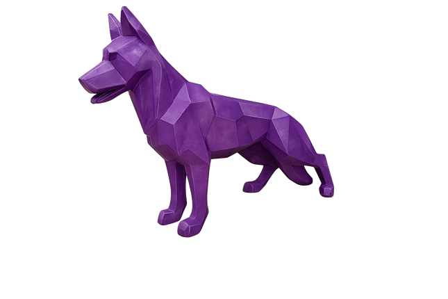 StatueChien Berger Allemand XXL 120 cm Résine Violet – ZooFactory