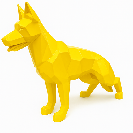 StatueXXL Berger Allemand Origami 120 cm Résine Jaune – ZooFactory