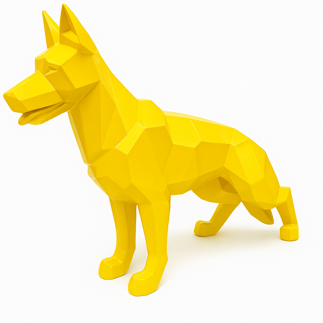 StatueXXL Berger Allemand Origami 120 cm Résine Jaune – ZooFactory