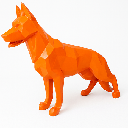 StatueXXL Berger Allemand Origami 120 cm Résine Orange – ZooFactory