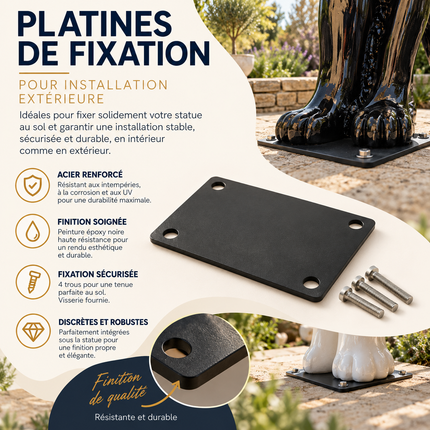 Platines de Fixation en Acier pour Statue Resine – ZooFactory