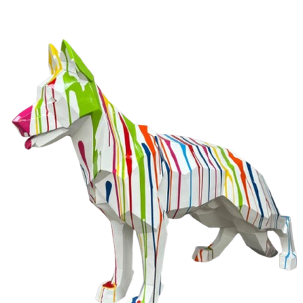 StatueXXL Berger Allemand Origami en Résine Blanc 120 cm – ZooFactory