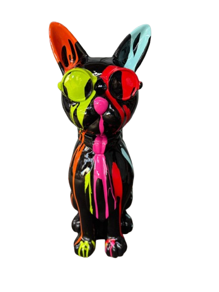 Sculpture Chat Résine 80 cm Multicolore Noir – ZooFactory