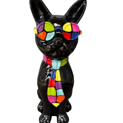 StatueChat 60 cm en Résine Multicolore Noir – ZooFactory