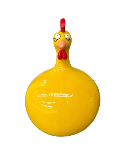 StatuePoule Jaune 40 cm en Résine – ZooFactory