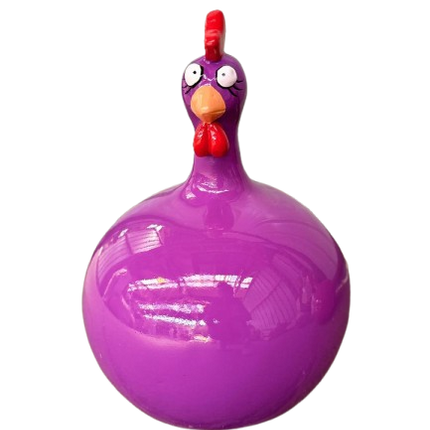 StatuePoule Violet 60 cm Résine – ZooFactory