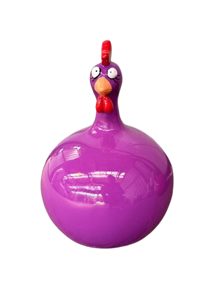 StatuePoule Violet 60 cm Résine – ZooFactory