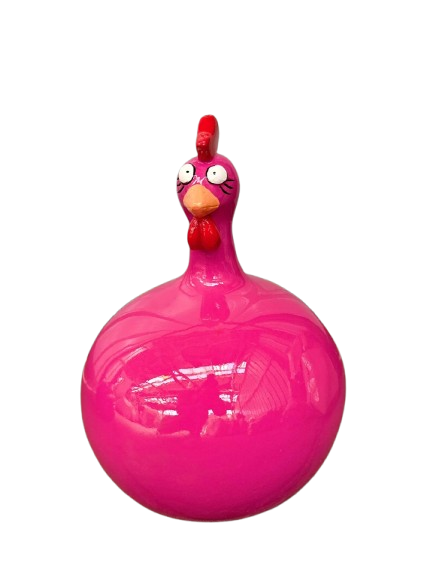 StatuePoule Rose en Résine 40 cm – ZooFactory