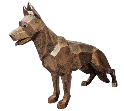 StatueXXL Berger Allemand Origami 120 cm Résine Bronze – ZooFactory