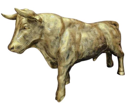 Sculpture Taureau XXL en Résine 100 cm Bronze Noir – ZooFactory