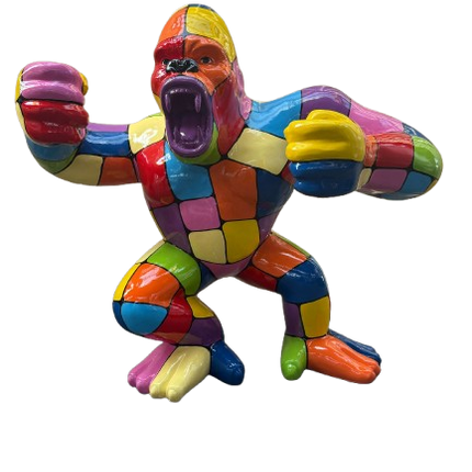 StatueGorille XXL en Résine 190 cm Brillante – ZooFactory