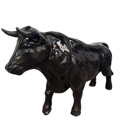 StatueTaureau XXL en Résine 100 cm Noir – ZooFactory