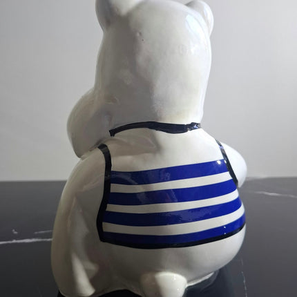Œuvre d'Art - HIPPO JEAN PAUL GAUTHIER (3/5) - Blanc et bleu  - 25 cm