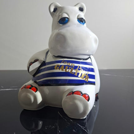 Œuvre d'Art - HIPPO JEAN PAUL GAUTHIER (3/5) - Blanc et bleu  - 25 cm