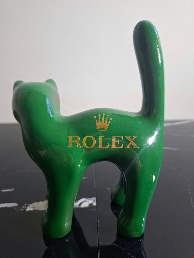 Œuvre d'Art - CHAT ROLEX (1/6)  Vert  17 cm