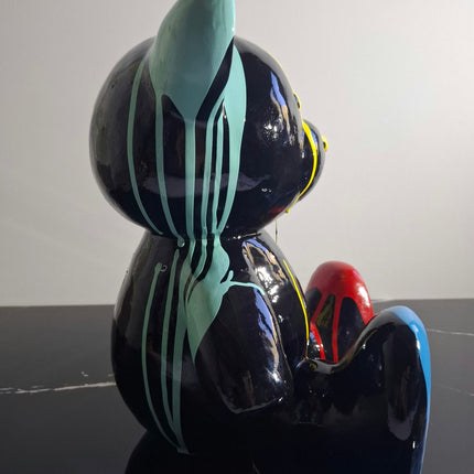 Œuvre d'Art - OURSON NOIR COULURE (5/6)  Noir 35 cm