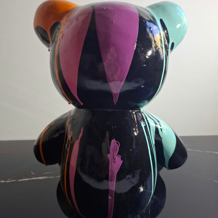 Œuvre d'Art - OURSON NOIR COULURE (5/6)  Noir 35 cm
