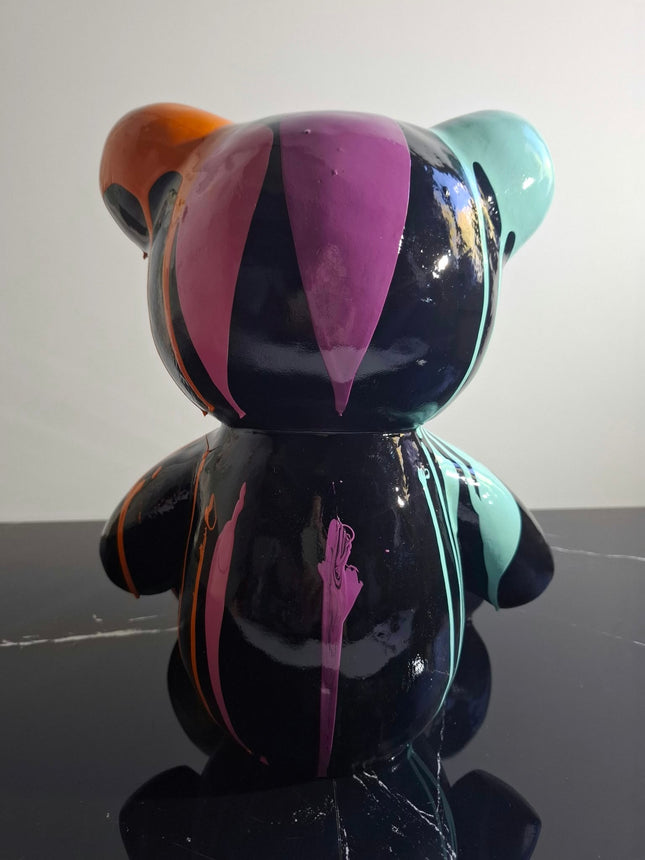 Œuvre d'Art - OURSON NOIR COULURE (5/6)  Noir 35 cm