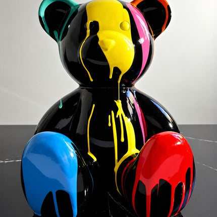 Œuvre d'Art - OURSON NOIR COULURE (5/6)  Noir 35 cm